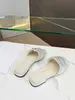 Pantofole firmate Sandali Fashion prad summer Marchio di lusso Infradito da donna Bianco Scarpe casual da esterno in vera pelle a triangolo Sandali da spiaggia con scivolo da donna PL171