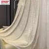 Tende Tende europee in tulle bianco per soggiorno Blackout Ricamato in pizzo Camera da letto Jacquard Sheer Sala da pranzo Matrimonio personalizzato