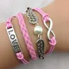 Bangle Selling Multi-layer Braided Bracelets Handmade Leather Bracelet Imitation Pearl Karma Wholesale