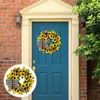 Fiori decorativi Bellissimo umore rinfrescante di lunga durata Porta da appendere Ghirlanda Pregevole fattura Fornitura di nozze di girasoli in piena fioritura