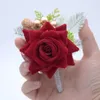 Fleurs décoratives Artificielle Rose Fleur Corsage Pins De Mariage Témoin De Mariage Partie Personnel Pin Décoration Accessoires