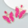 Metallic Cotton Thread Braided Butterfly Dangle Earrings Summer Party Trend Statement Earrings Women's Earrings