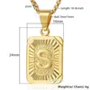 Pendentif Colliers Hommes Femmes Collier Lettre Initiale Charme Or Couleur Carré En Acier Inoxydable 2mm Boîte Ronde Lien Chaîne Bijoux Cadeaux LGP36