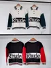 Print Patchwork Autumn and Winter Pullover Sweater Men Women fashion color stripe printing Asian size wild breathable long sleeve Round Neck Knitted Sweatshirts