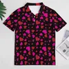 Men's Polos Heart Confetti Polo Shirts Pink Valentines Day Casual Shirt Date Y2K T-Shirts Male Short-Sleeve Collar Pattern Oversize Clothing 230617