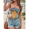 Regata Feminina LiTi Feminina Rua Hipster Sexy Envolto Um Gola Camiseta Irregular Tipo Renda Tops Verão