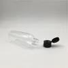 50 pcs Free Shipping 10 50 80 100 ml Transparent Plastic perfume bottle whit black Flip the top cover Empty Containers Xtbwd