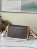 5A Designers Classic DIANE borsa a tracolla Borsa a tracolla in pelle goffrata Crema Full Black Borse a tracolla Vintage Cross Body