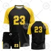 Erkeklerin Takipleri No.23 Mesh Nefes Alabilir T-Shirtshorts Sports Set Erkekler Yaz Koyu Renk Baskı Koşu Eğitim Şortları Kısa Kollu Süit 230617