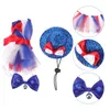 Chat Costumes Fête Nationale Pet Costume Tutu Jupe Chien Patriotique Américain Chapeau Chats Chiens Fil Drapeau Vêtements