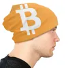 Bérets bonnets casquettes pour hommes femmes unisexe extérieur hiver chaud tricoté chapeau adulte BTC crypto-monnaie Bonnet chapeaux