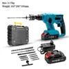 Hamer 21V trådlös elektrisk hammare Impact Drill Uppladdningsbar litiumbatteri Rotary Hammer 360 graders roterande handtag Borr