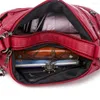 Förvaringspåsar damer Multi-Pocket Messenger Bag Högkvalitativ mjuk pu läder axel casure crossbody for women bolsa feminina