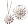 Hänge halsband mode roterande solros halsband europeiska och amerikanska design blomma damer smycken jubileumsgåvor