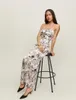 Casual Dresses Women Printed Or Solid Color Strapless Elegant Silk Maxi Sling Dress