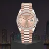 Luxus Gold Herrenuhr Marke Luxus Gold Orange Armbanduhren Diamant Uhren für Mann 2813 Uhrwerk wasserdichte Uhr Edelstahl hochwertige mechanische Uhr