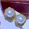 Studörhängen underbara 10-11mm Akoya Round White Pearl Earring 925s