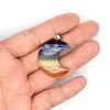 Chakra pendentifs en cristal naturel arc-en-ciel en couches coeur champignon croissant charme guérison quartz pierre pendentif pour collier bijoux