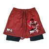 Мужские шорты аниме Baki Sport Shorts Мужские спортивные шорты 2 в 1 пляжный баскетбол летний тренажерный зал. Тренировка по фитнесу пробежки короткие штаны 230617