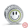 Pandora Charms için Gümüş Boncuklar Bilezik Yuvarlak Kalp Charmes Ciondoli DIY Fine