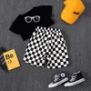 Shorts Boy Summer Short Pant Cotton Black and White Checkered Relaxed Elastic Clothes for Teens Size 4 6 8 10 12 14 pantalones 230617