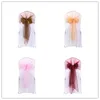 SASHES 10st/Lot Hotel Wedding Stol Sashes Decoration Outdoor Chair täcker Elegant Solid Chap Cap Wholesale 65x275cm