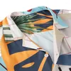 Men's Tracksuits Men's Casual Loose Beachwear Leaf Print Shirt Set