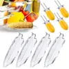 BBQ Tools Accessories 4pcs Corn Tray And 4pcs Corn Cob Holder Set Barbecue Tools Transparent Dish Grilling Home Cooking Dinnerware Party Supplies 230617