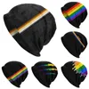 Basker orolig gay björn stolthet flagga rand beanies caps män kvinnor streetwear vinter varm stickad hatt vuxen hbt glbt lesbisk motorhuv