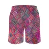 Herren-Shorts, rosa, orientalisch, traditionelles marokkanisches Muster, Kunstwerk, Herren-Strandbrett, Bermuda, Surfen, Schwimmen, Afrika