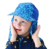 Cuffie da nuoto Cappello da sole blu Cappelli da nuoto Cappellini da pescatore Protezione UV Collo da orecchio Berretto da spiaggia per cartoni animati Tesa larga Nuoto Outdoor Boy Girl 230617