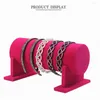 Jewelry Pouches Display Stand Row Organizer Jewellery Storage Showcase Rack Bracelets Holder Props Accessories Store Women