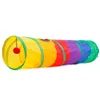 Cat Toys Folding Cat Tunnel Rolling Dragon Color Stitching Pet Toy 2 Holes Rainbow Cat Tunnel with Fur Balls for Cat Training Exercise 230617