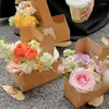 Gift Wrap 10pc Coffee Portable Flower Box Milk Packaging Rose Basket Dessert Shop Take-Away Wrapping Bag