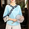 Ethnische Kleidung Cheongsam Frauen Plus Size Tops 2023 Frühling Baumwollmischung Stickerei Traditioneller chinesischer Stil Red Tang Kostüm Qipao Shirts
