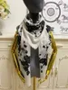 Women's Square Scarf Scarves Shawl Silk Cashmere Material Thin and Soft Print Flowers Mönster Storlek 130 cm -130 cm