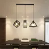 Pendant Lamps Modern Minimalist Restaurant Chandelier Creative Art Personality Dining Table Bedroom Study Bar Three Head LED