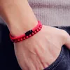 Bracciali con ciondoli Bracciale in pietra naturale alla moda Uomo Donna Bracciale con filo rosso nero fortunato Amici accoppiati Braslet Perla di ossidiana lavica Brazalete