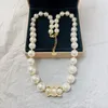 Kvinnor Girls New Fashion Triumphal Arch Diamond Gold Silver Color Pearl Chain Necklace Earring Designer Jewelry N777T