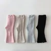 Pantalon 1-6T enfant en bas âge enfant bébé filles vêtements solide mode coton fendu botte coupe pantalon élégant Streetwear mignon pantalon infantile fusées pantalon 230617