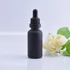 Bouteilles de parfum d'huile essentielle en verre givré noir e bouteilles de pipette de réactif liquide bouteille d'aromathérapie compte-gouttes 5 ml-100 ml Tdwlf