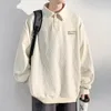 Heren Truien Revers Lange Mouwen Wollen Trui 2023 Koreaanse Versie Van Urban Jongens Straat Kleding Losse Pullover Polo Shirt