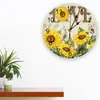 Horloges murales tournesol fleur papillon rétro horloge moderne pour la maison bureau décoration salon salle de bain décor suspendu montre