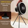 Fan Multifunction Home Elettrodomestici USB Scrivatto a carico Tripode Stand Air Raffreddamento Air Electric Night Night Light Outdoor Camping Affermazione Ventola