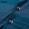 Men's Polos GAAJ Brand Men Polo Shirt Business Striped Tshirt Tops Casual T shirt Regular Fit Tee Social Poloshirt Menswear Stylish Clothing 230617