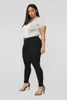 Jeans da donna 2023 Nero Bianco Taglie forti Per le donne Moda Pantaloni a matita in denim elasticizzati a vita alta Pantaloni casual da donna XL-4XL