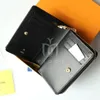 Luxury Zipper Short Designer Wallet Womens Old Flower Letter Wallet Keychain Handbag MINI Card Wallet with Box