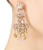 Necklace Earrings Set CSxjd Vintage Design Luxury Jewelry Crystal Tassel Fashion Hit Color Non-pierced Ear Clip Women's Earring
