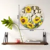 Horloges murales tournesol fleur papillon rétro horloge moderne pour la maison bureau décoration salon salle de bain décor suspendu montre