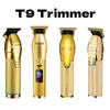 Hair Trimmer Gold Professional Hair Trimmer Clipper dla mężczyzn do ładowania fryzjera bezprzewodowe włosy cięcie t9 Stylizacja włosów Trimmer S9 Machin 230617